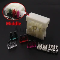 1 set 4ways middle medium fuse box white lighter frontal for standard fuses auto fuse holder with terminal