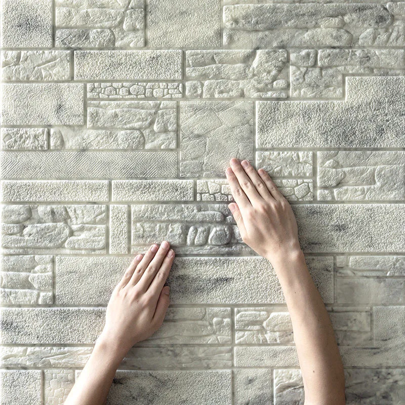 

Настенные 3d-наклейки с имитацией кирпичной кладки, украшение для спальни, водонепроницаемые Декоративные самоклеящиеся обои для гостиной, ...