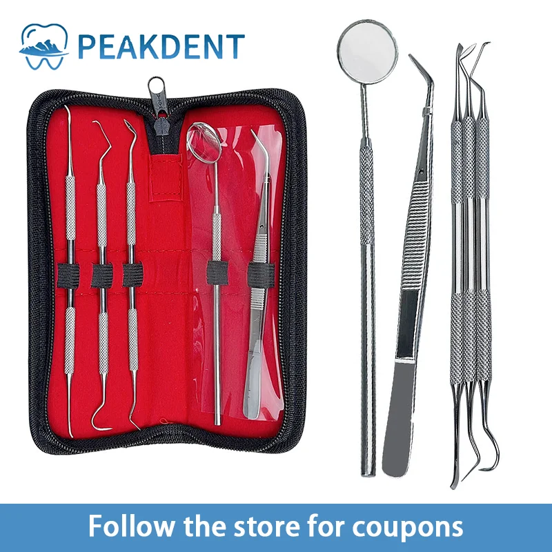 5 шт. набор стоматологических инструментов из нержавеющей стали