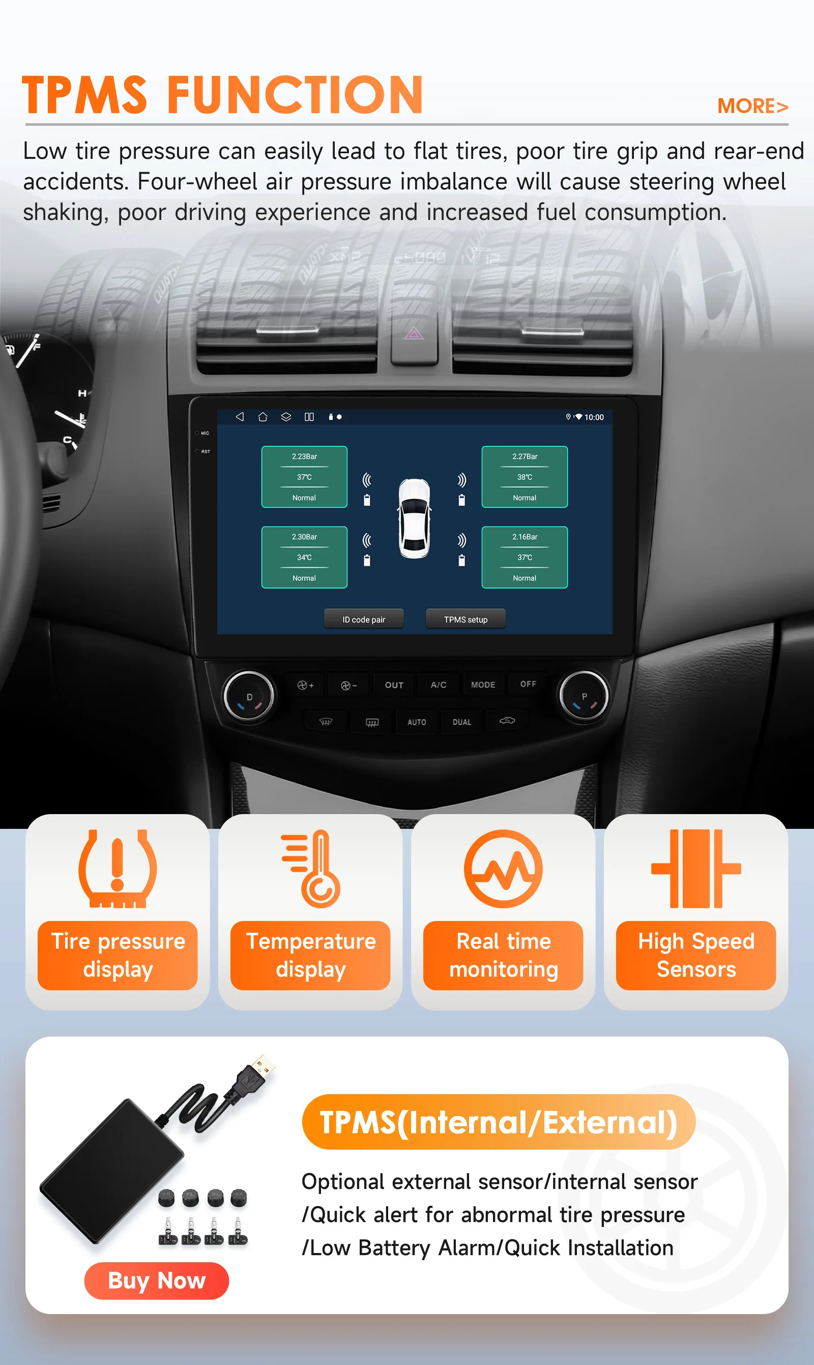 Фото Автомагнитола Hizpo 10.1 дюйма 2DIN для Honda ACCORD 7 2003-2007 с сенсорным экраном, умным монитором, AI-голосовым управлением, DSP, навигацией, CarPlay, Wi-Fi 6115 №5