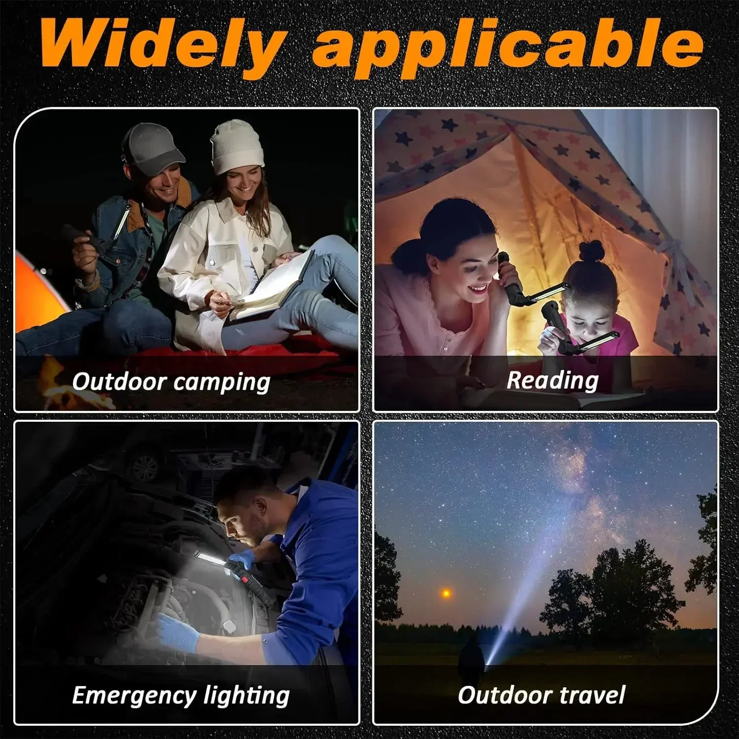 Портативный Рабочий Фонарик KDULIT С Магнитной USB-перезаряжаемой 5-режимной Ручной