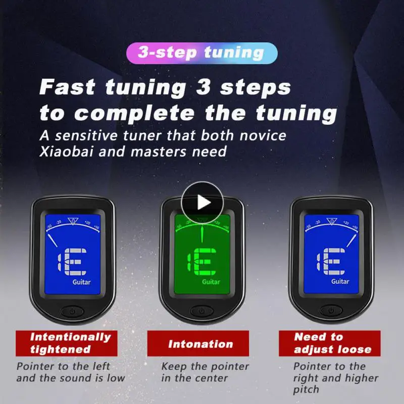 

Guitar Accessories Clip-on Tuner Rotatable Lcd Display Tuners Guitar Auto Universal Average Rate Electronic Tuner