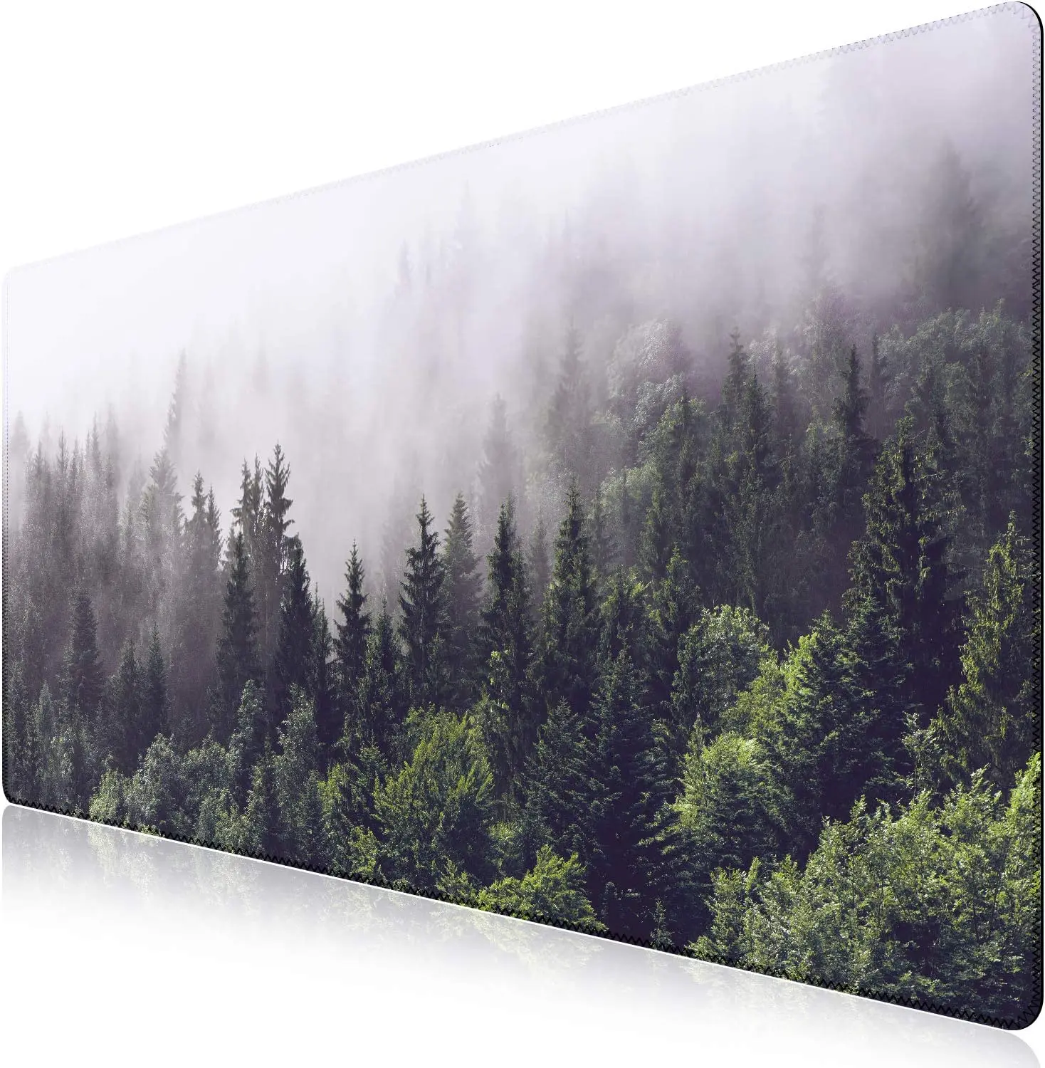 

Extended Mouse Pad 35.4x15.7 in Large 3mm Non-Slip Rubber Base Mousepad with Stitched Edges Waterproof Desk Pad- Forest