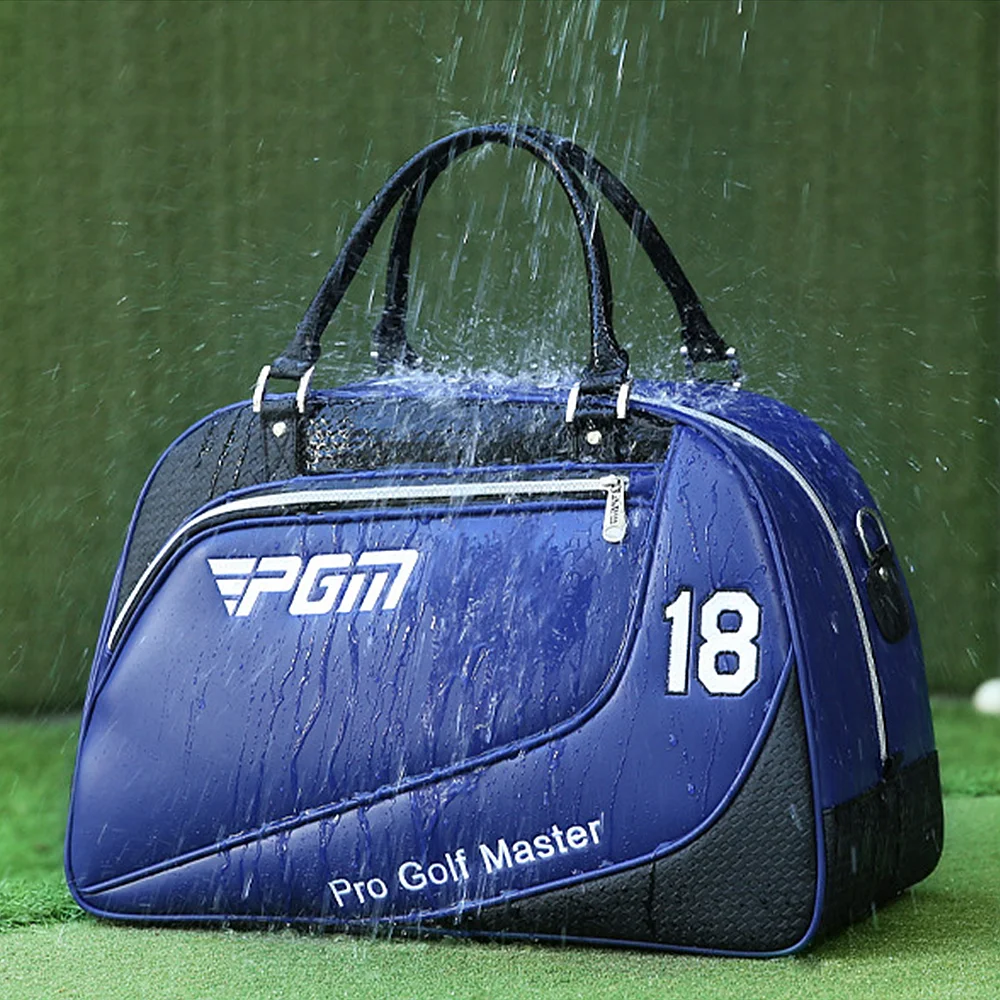 Men's Golf Clothing Bag Microfiber Leather Waterproof PU Ball Bag Large Capacity Clothes Storage Independent Shoes Lightweight
