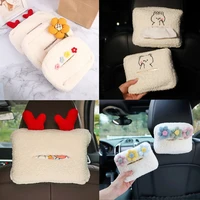 car tissue box cute plush animals napkin tissue paper holder car styling portable paper package case napkin holder various size