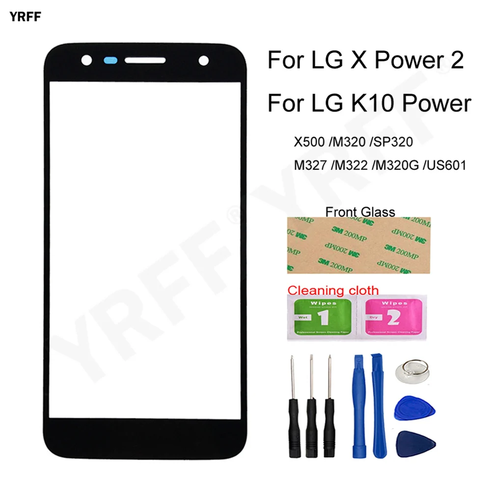 Передняя внешняя стеклянная сенсорная панель для LG K10 Power X500 M320G X power 2 M320 M327 SP320 (без