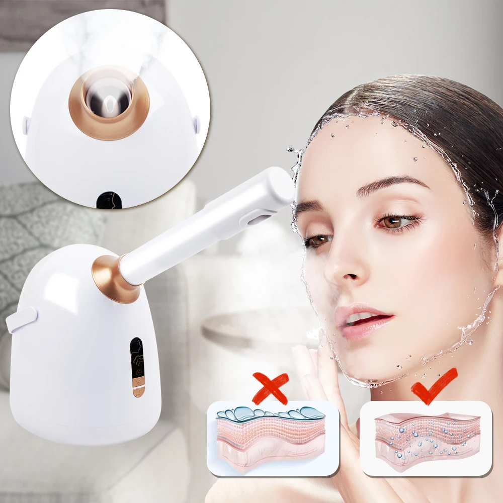 Hot And Cold Mist Facial Steamer Face Moisturizer Humidifier Steaming Skin Ozone Sterilization Aromatherapy Nano Facial Sprayer