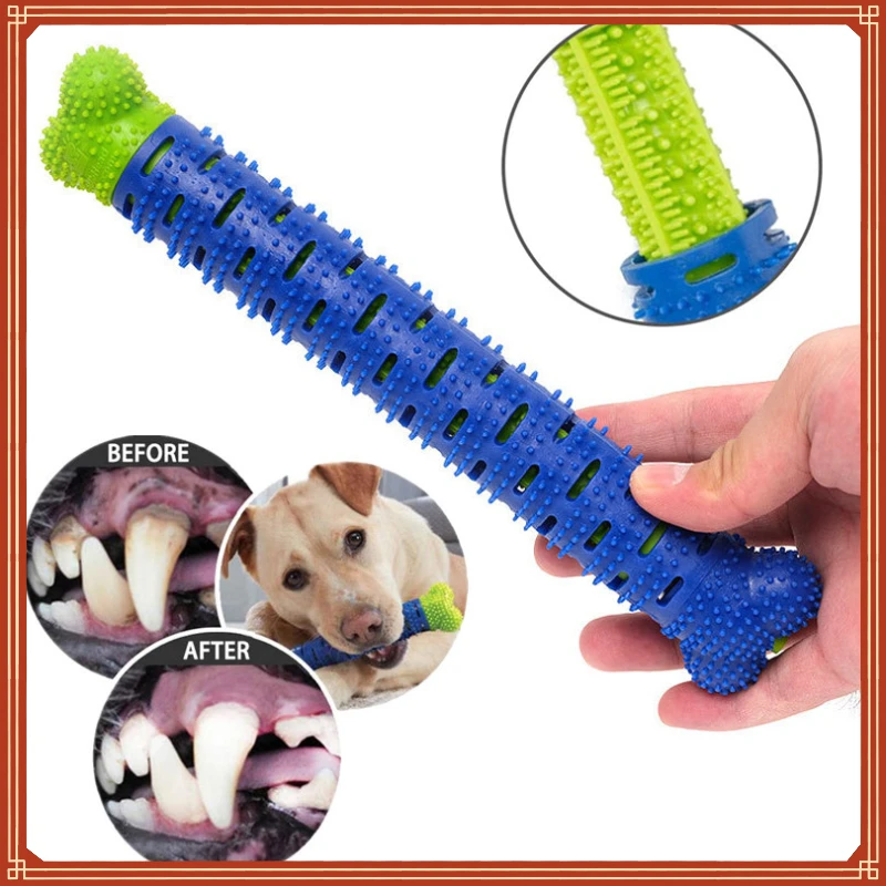 

Brush Dog Toothbrush Chew Toy Stick Cleaning Massager Pet Teeth Cleaning Toys Multifunctional Silicone Doggy Dental Care