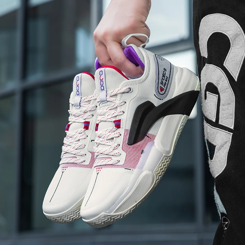 Мужские баскетбольные кроссовки дышащая уличная спортивная обувь для