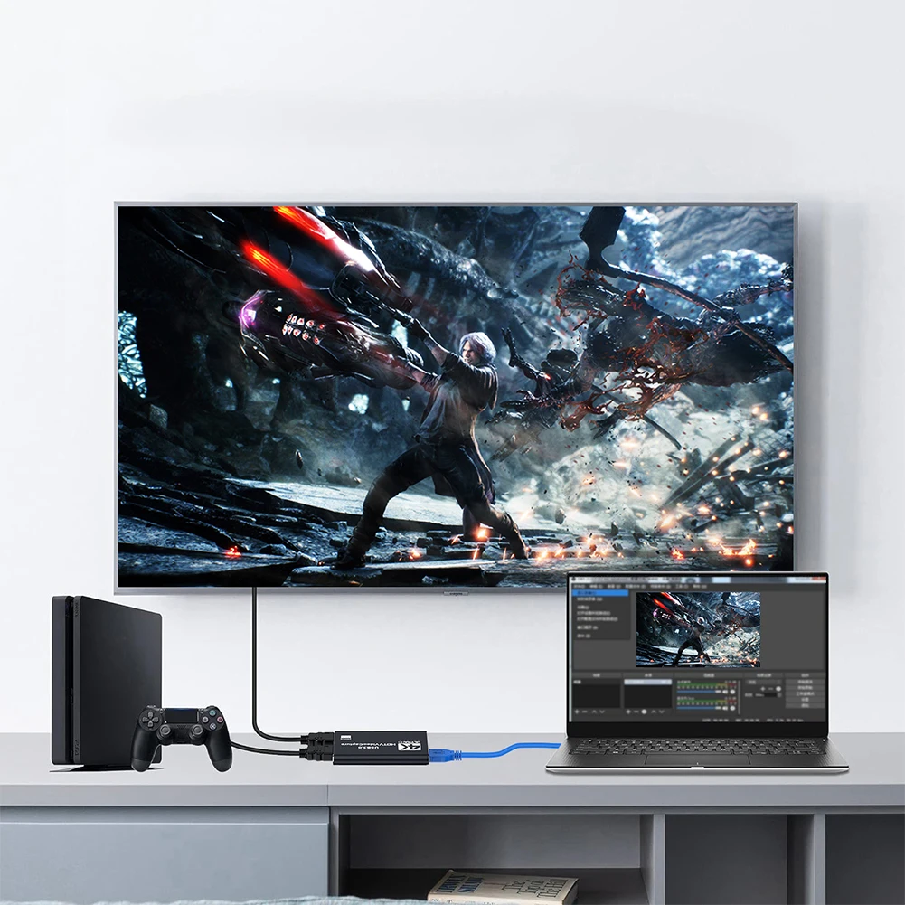 USB 3.0 4K HDMI-совместимая карта захвата Аудио-видео игр для потоковой передачи