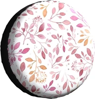spare tire cover universal tires cover watercolor purple leaves car tire cover wheel weatherproof and dust proof uv sun