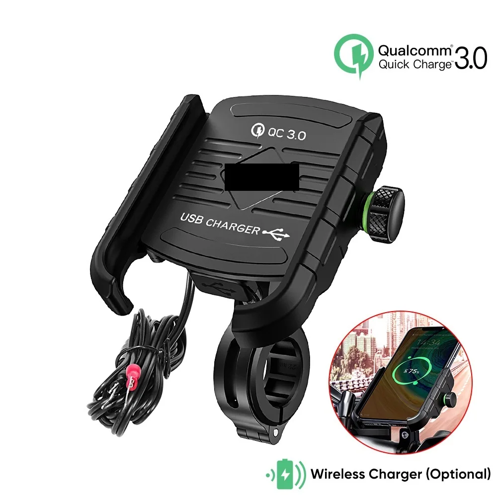 

Motorcycle Phone Holder For Moto Motorbike Mirror Mobile Stand Support USB Charger Wireless Charging Cellphone Mount
