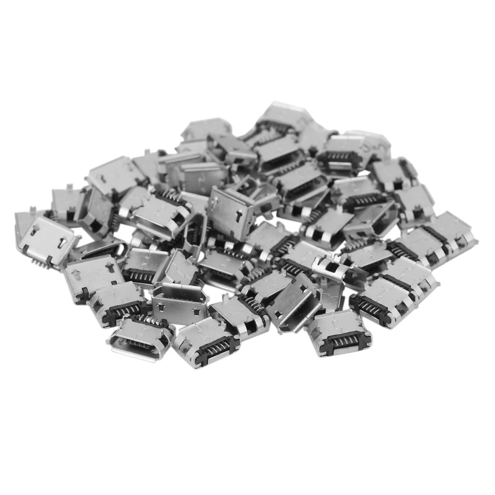 60 шт. Micro-USB Тип B Женский 5-контактный SMT Размещение SMD Штекерный разъем DIP