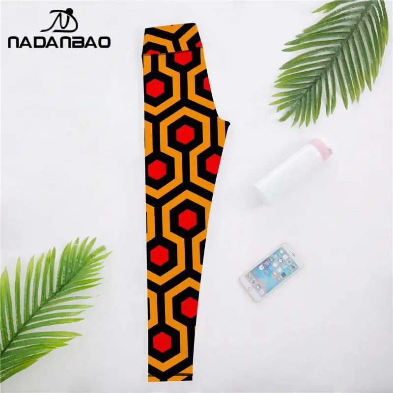 NADANBAO Fashion! Geometric Graphics Printing Cropped Pants Breathable High Waist Sports Yoga Leggins Women Elastic Trousers