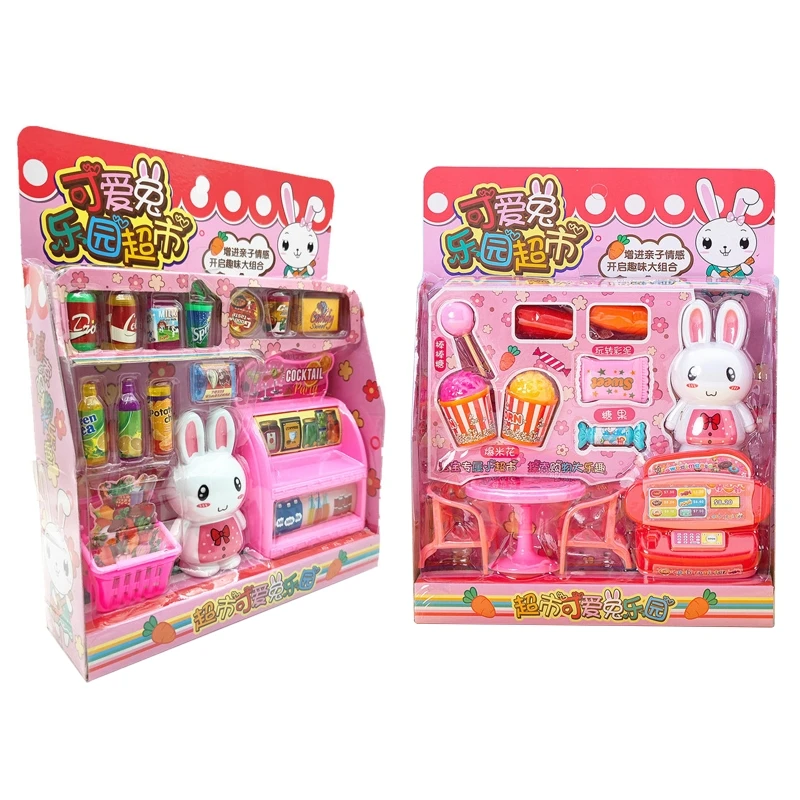 

Kids Simulation Self-service Drink Snack Shopping Supplies with Mini Juice Pretend Play Education Toys Dollhouse Game