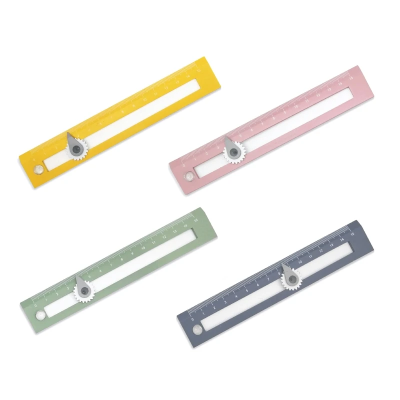57EC Woodworking Ruler with Compass Slot Circle Drawing Ruler Math Drafting Tool Set