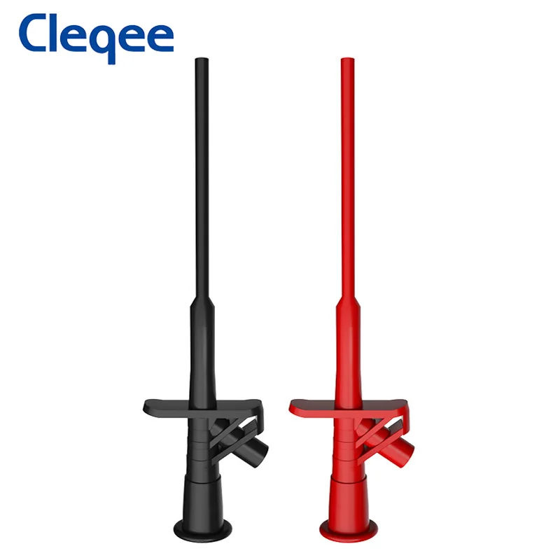 

Cleqee P5004 2PCS Professional Test Hook Clip 1000V High Voltage Flexible Insulated Quick Testing Probes with 4mm Socket