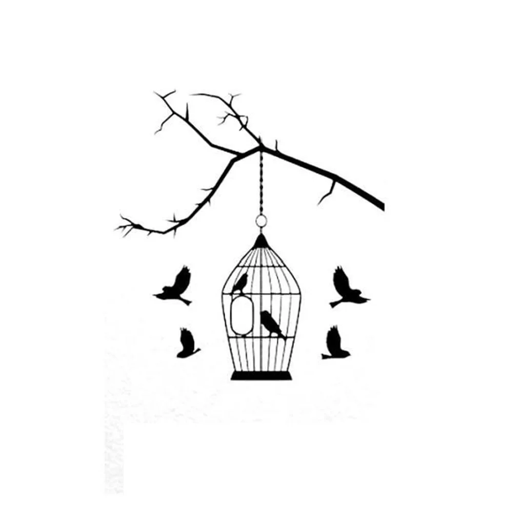 

Wall Switch Sticker Home Decoration Birdcage Wall Sticker Decal Home Decor Decal Socket Paste 13cm * 14cm