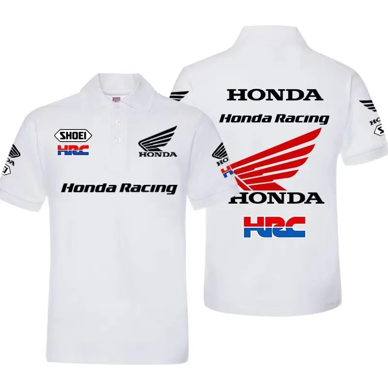 

HONDA Printed Business Casual Sports Solid Color Short Sleeve Men's Popular Lapel Cotton Quality Polo Shirt