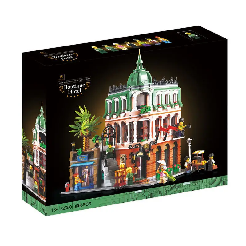 

Stock Creative City Street View 10297 Boutique Hotel 15001 15002 15003 15004 15005 15006 15007 15008 15009 Model Bricks Toy Gift