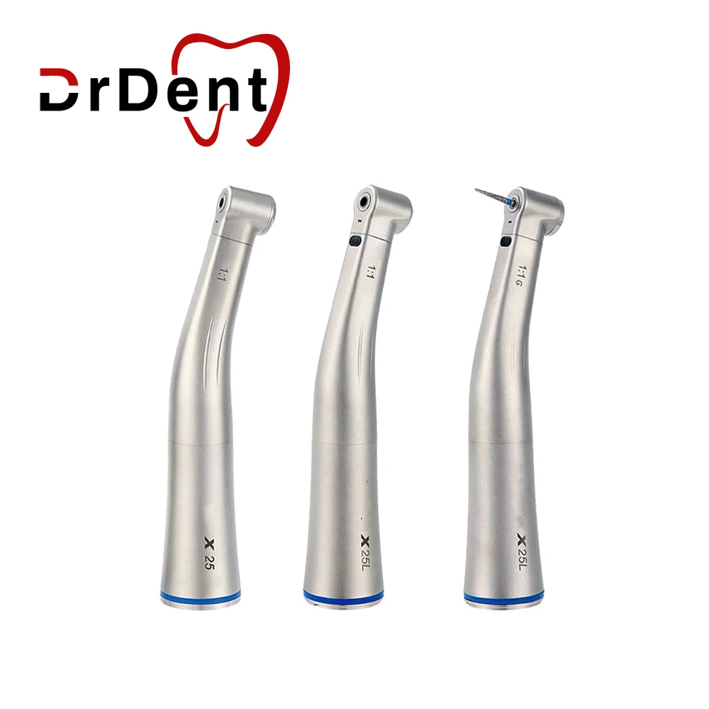 

Ti Max X25/X25L/FG X25L Contra Angle With LED Dental Low Speed 1:1 Handpiece With Push Button Optic Fiber Polishing Equipment