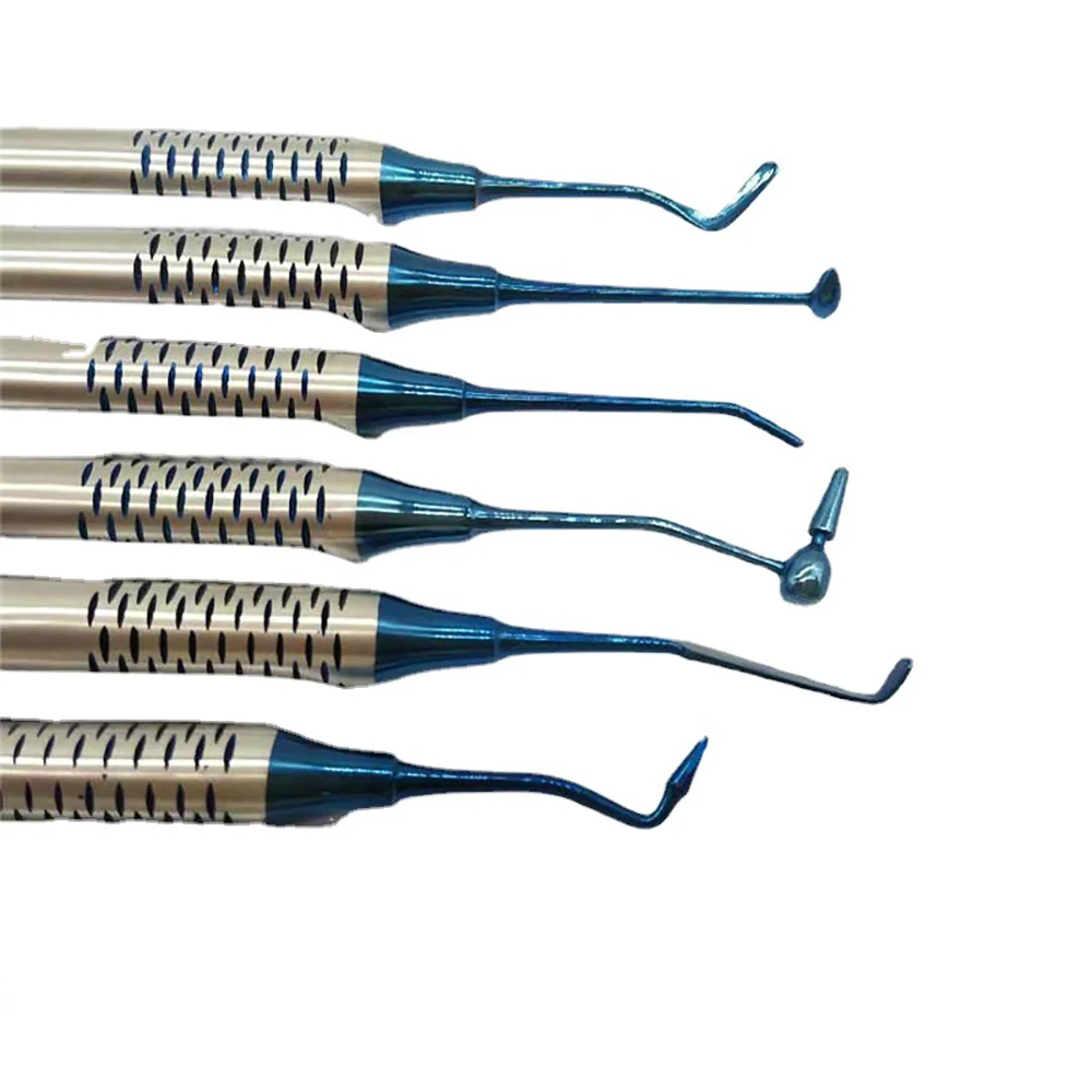 6Pcs/Kit Dental Composite Resin Filling Spatula Resin Filling Repair Dentist Tools Instrument Titanium Plated Restoration Head