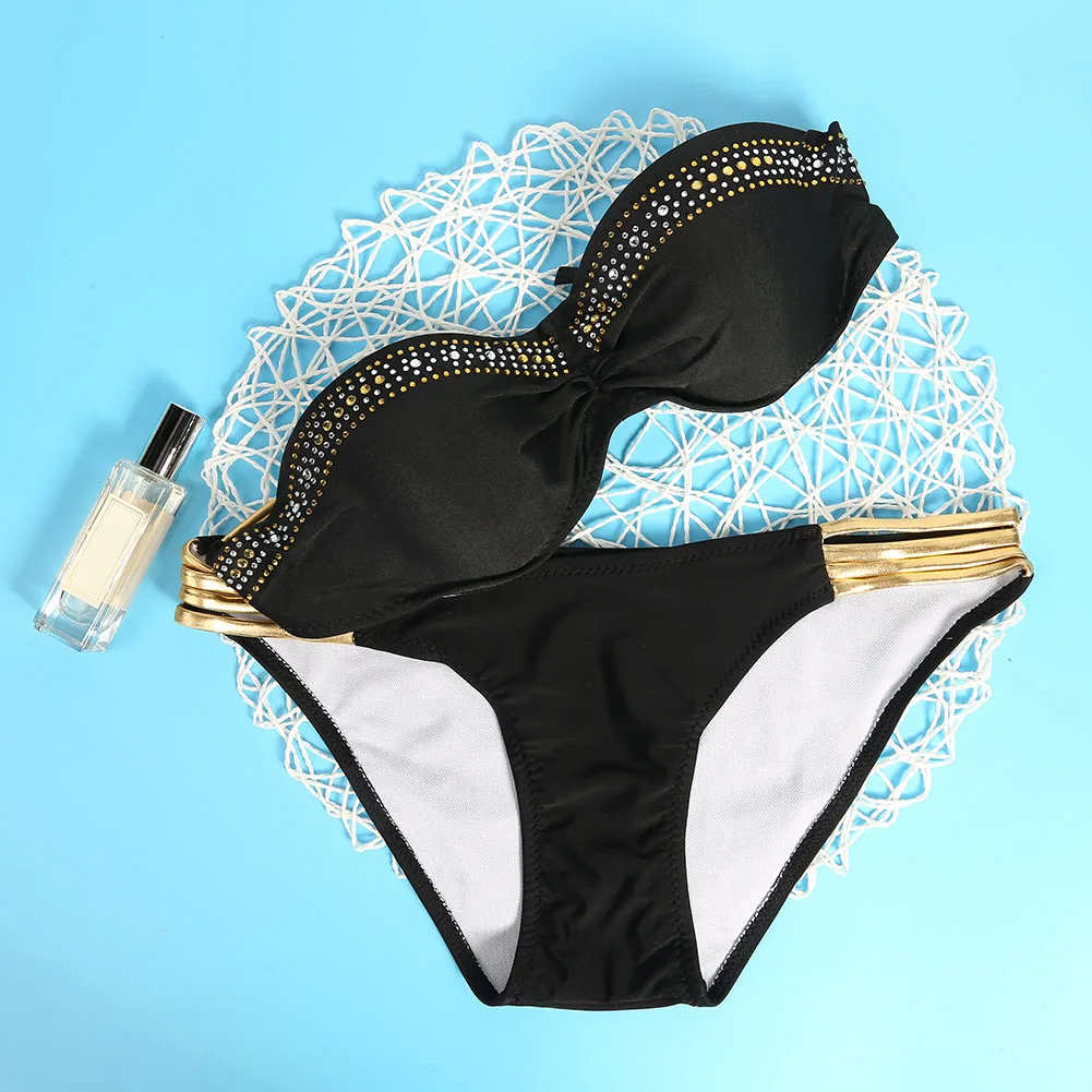 

2023 Ladies Bikini Set Sexy Bathing Swimwear Push Up Summer Swimsuit Fashionable Soft Breathable Strap Bandage Seaside Outfits