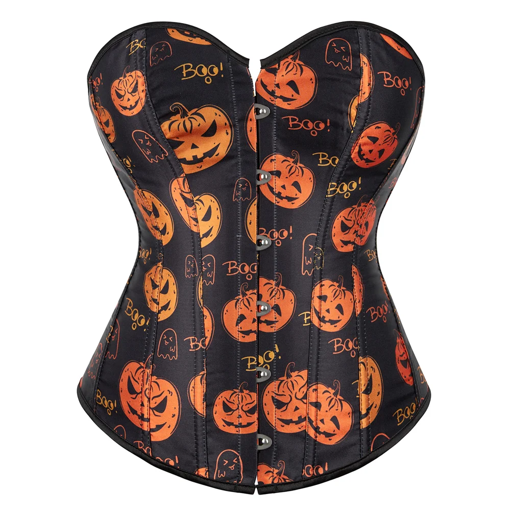 

Corset Bustier Top Burlesque Sexy Corsets Pumpkin Skull Bustiers Corsage Sexy Santa Costumes for Women