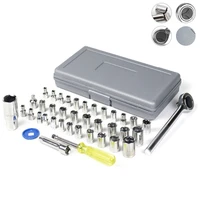 40 piece car repair tool kit ratchet wrench socket tool set metricsae 14 38 drive with case practical to use parts