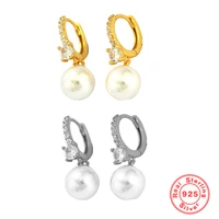 japanese and korean freshwater pearl 925 sterling silver drop earrings for women zircon retro tassel all match fine earrings