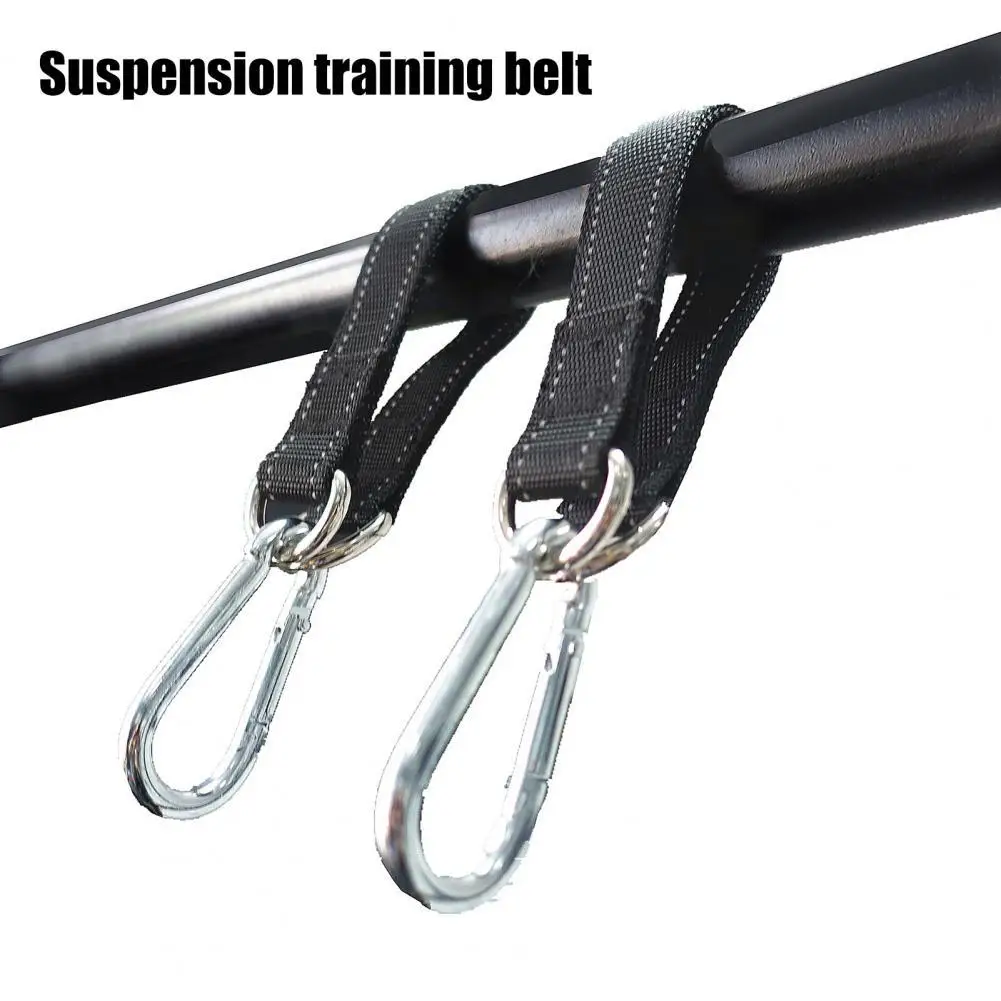 

1 Pair Durable Hanging Straps Ergonomic Design Black Tree Swing Straps Pull Up Bar Fitness Rope Equipment