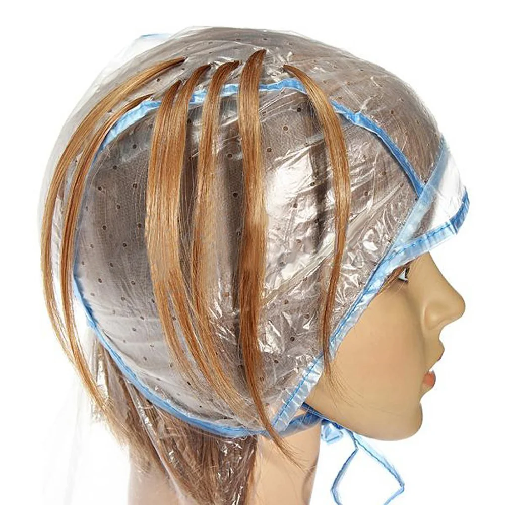 

Hair Cap Coloring Highlighting Dyeing Highlight Caps Salon Dye Hat Kit Frosting Disposable Tipping Shawl Ties Clear Supplies