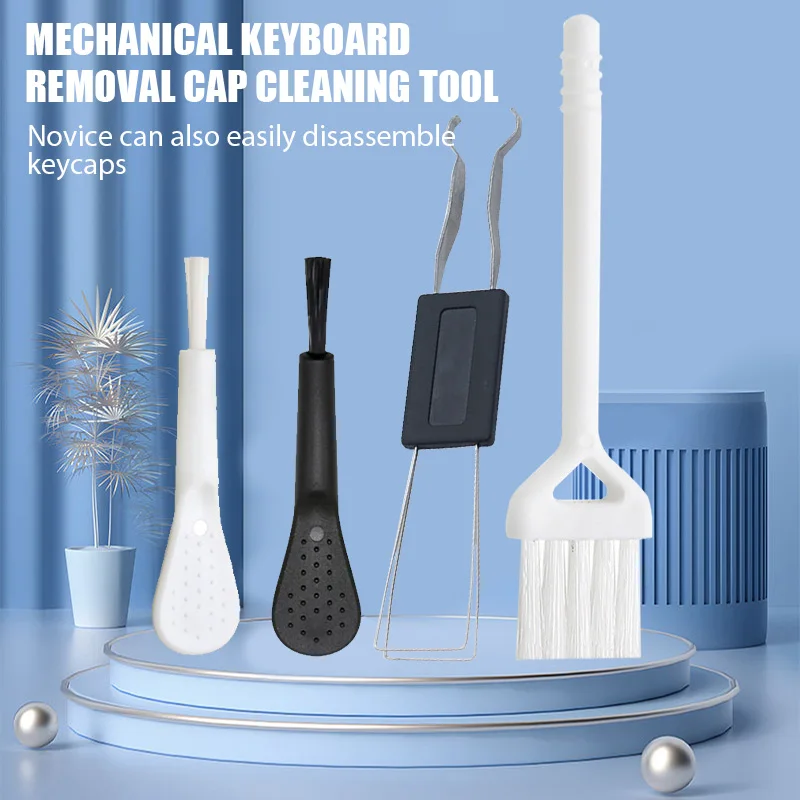 

4 In 1 Replacement Cleaning Tool Mechanical Keyboard Key Cap Puller Universal Keycap Shaft Remover Key Board Button Extractor