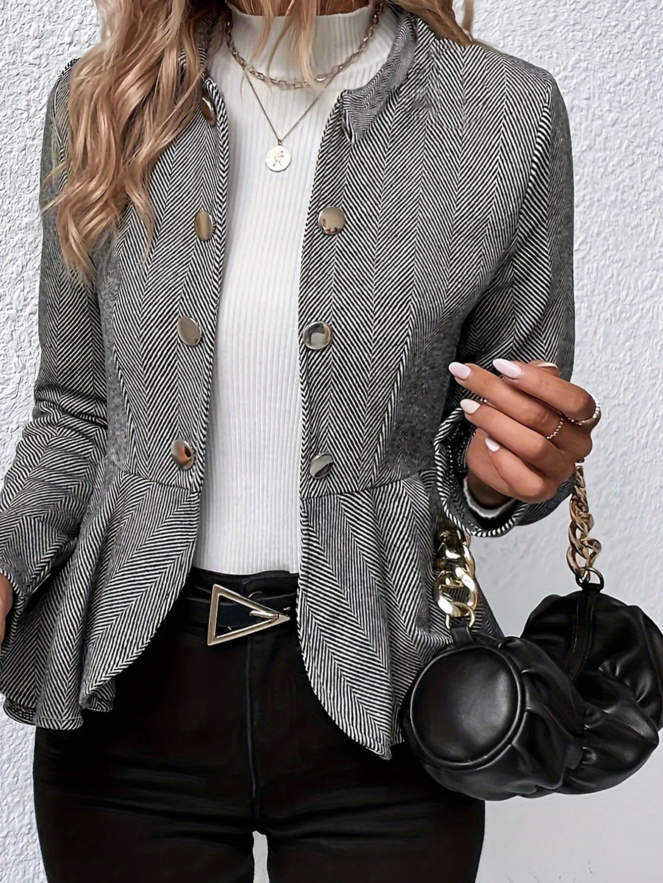 Пальто клетчатое с длинным рукавом повседневное пальто на молнии стандарта США