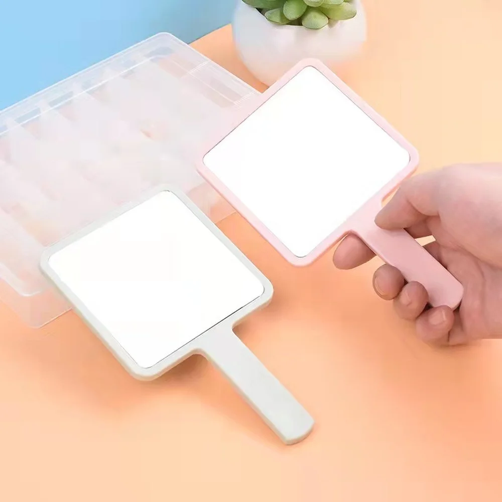 

ABS Plastic Small Handheld Square Custom Makeup Hand Mirror for Women