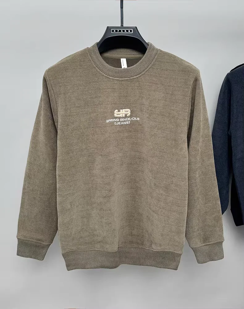  Высококачественные трикотажные рубашки мужские круглые воротнички осень - зима