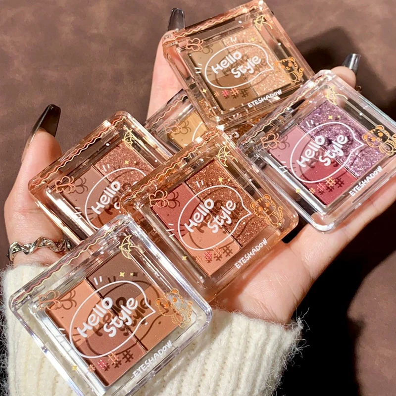 Палетка теней для век с молочным чаем профессиональный хайлайтер мерцающие