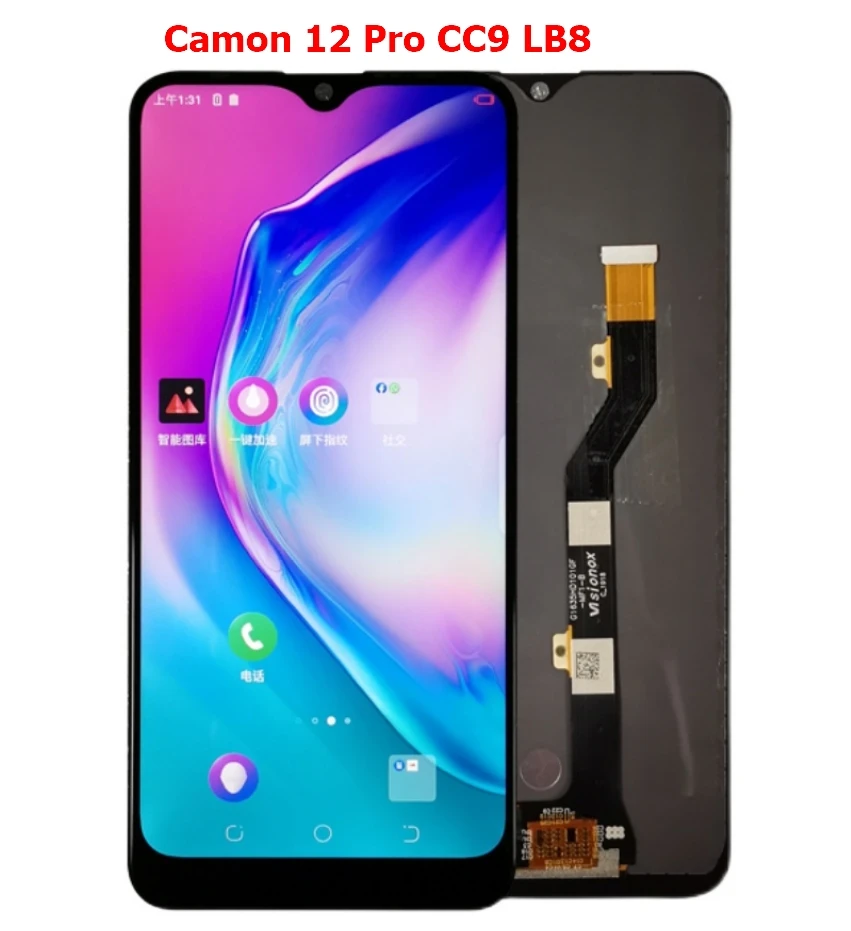 

Original For Tecno Camon 12 Pro CC9 LB8 Amoled / Incell LCD Display Touch Screen Digitizer Assembly