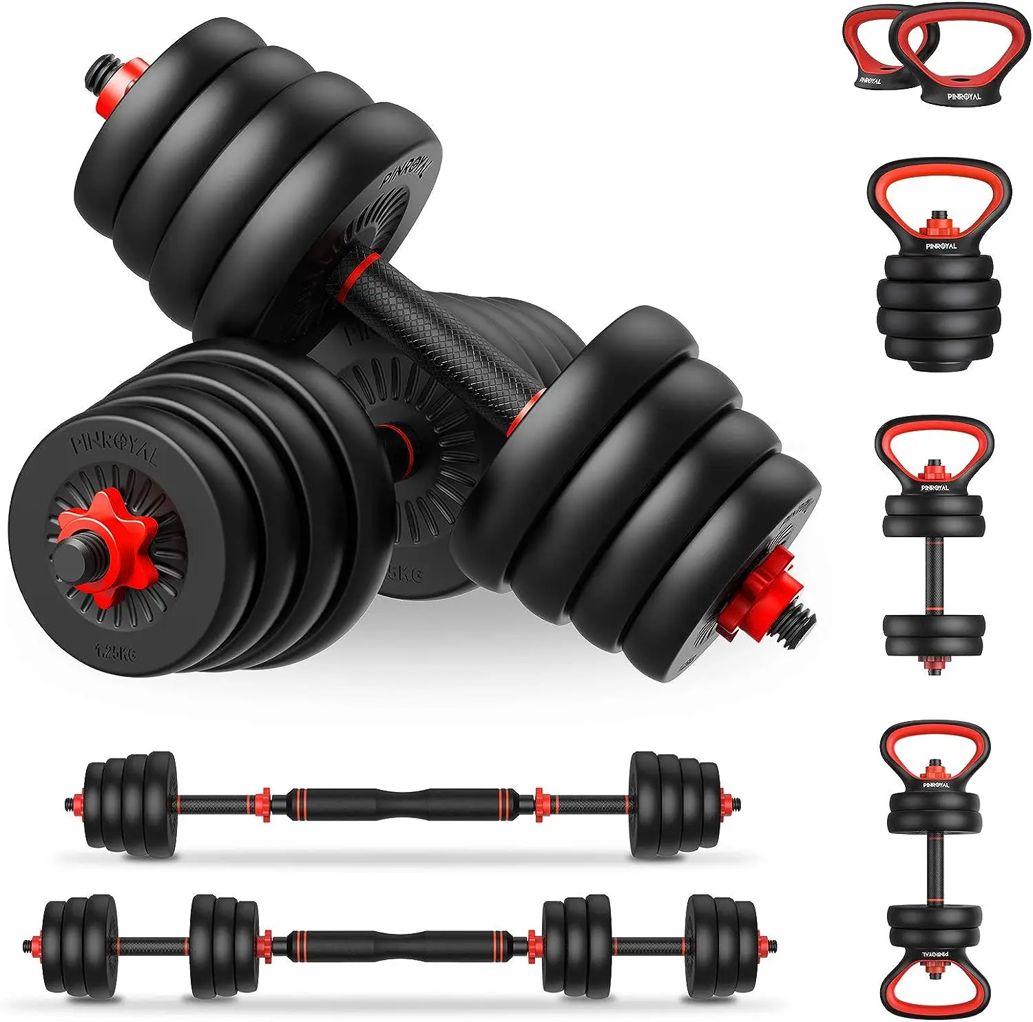 

Dumbbell Set 4 In 1, Weights Dumbbells Set 88lbs with Dumbbells, Kettlebells, Push Ups Set, Barbells Adjustable Weights for Man