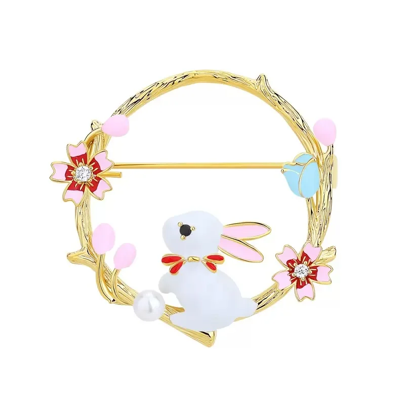 

Женская Брошь в виде венка кролика