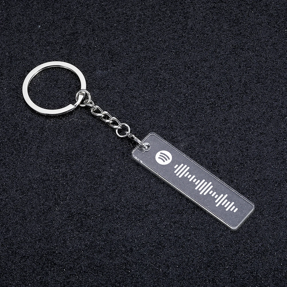 

Personalized Clear Acrylic Keychain Spotify Scan Code Music Key Chains For Women Men Custom Spotify Anniversary Gifts Keyring