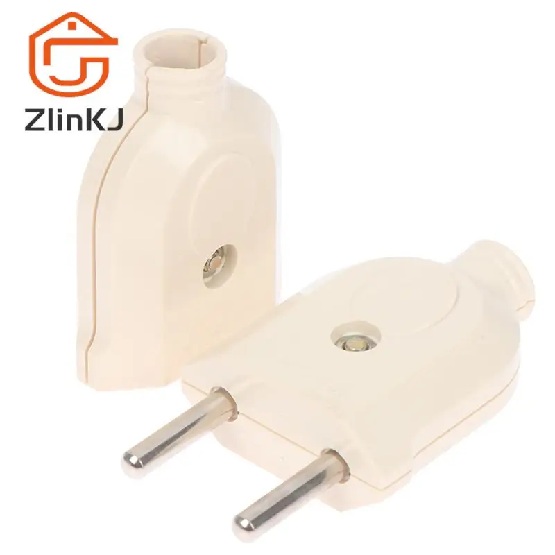 

1pc EU European 2 Pin AC Electric Power Male Plug Female Socket Outlet Adaptor Adapter Wire Rewireable Extension Cord Connector