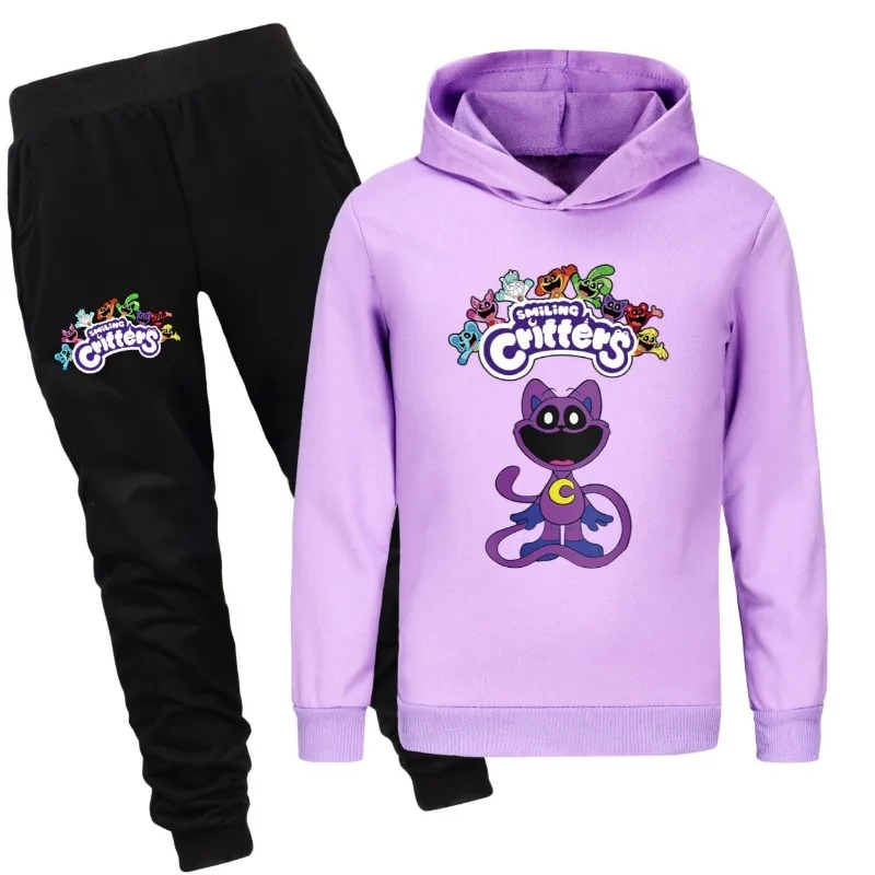 Детская одежда с улыбающимися животными весенне-осенняя толстовка свитер брюки