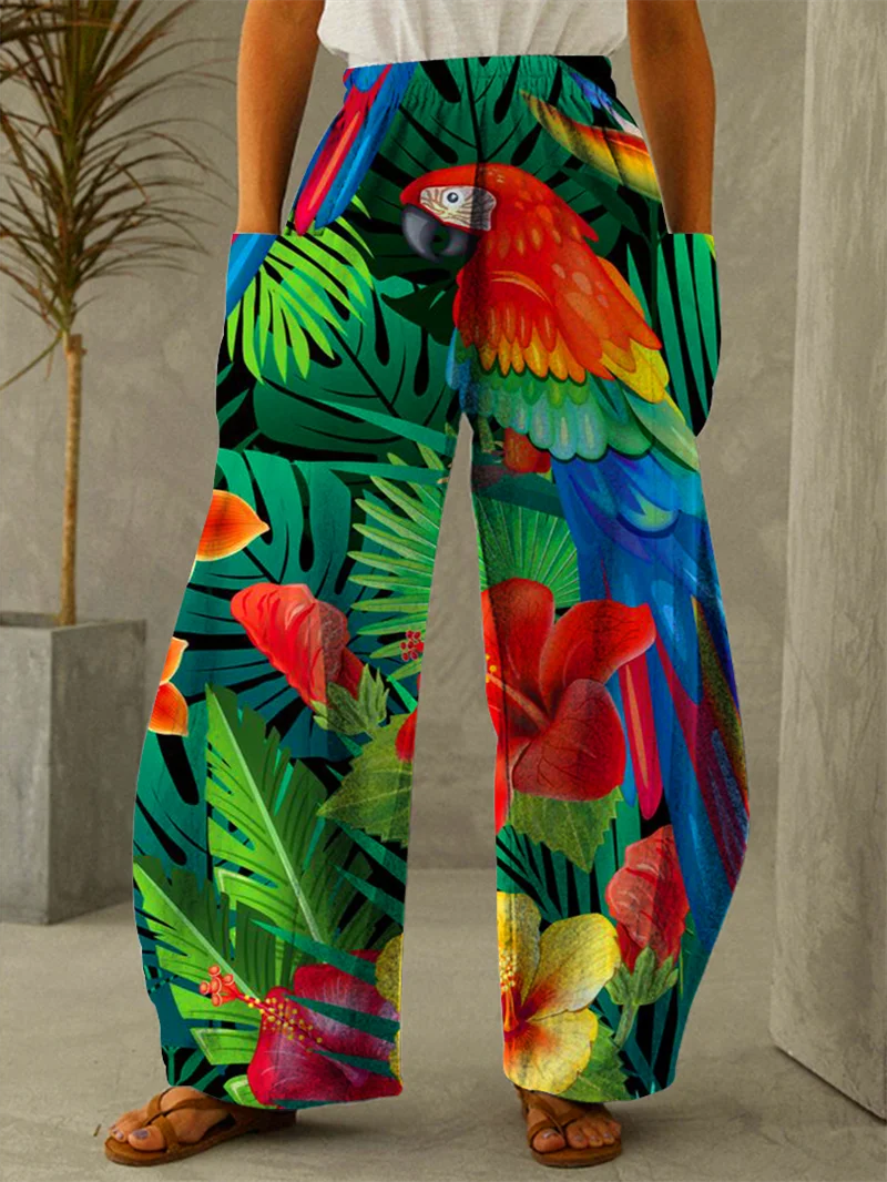 

2022 fashionable new pants, loose and comfortable, street pants, 3D printed floral patterns, sports casual pants
