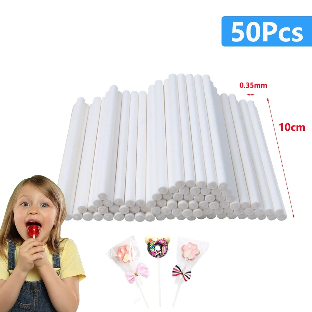 

Бумажные палочки для леденцов белые 8-15 см