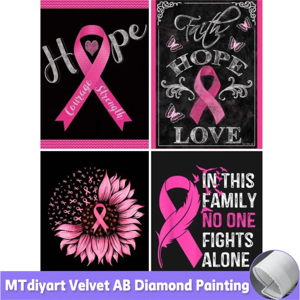 Diamond Painting Pink Breast Cancer Awareness Ribbon Diamond Mosaic Decor 5D DIY Diamond Embroidery Art Cross Stitch Kits Gift