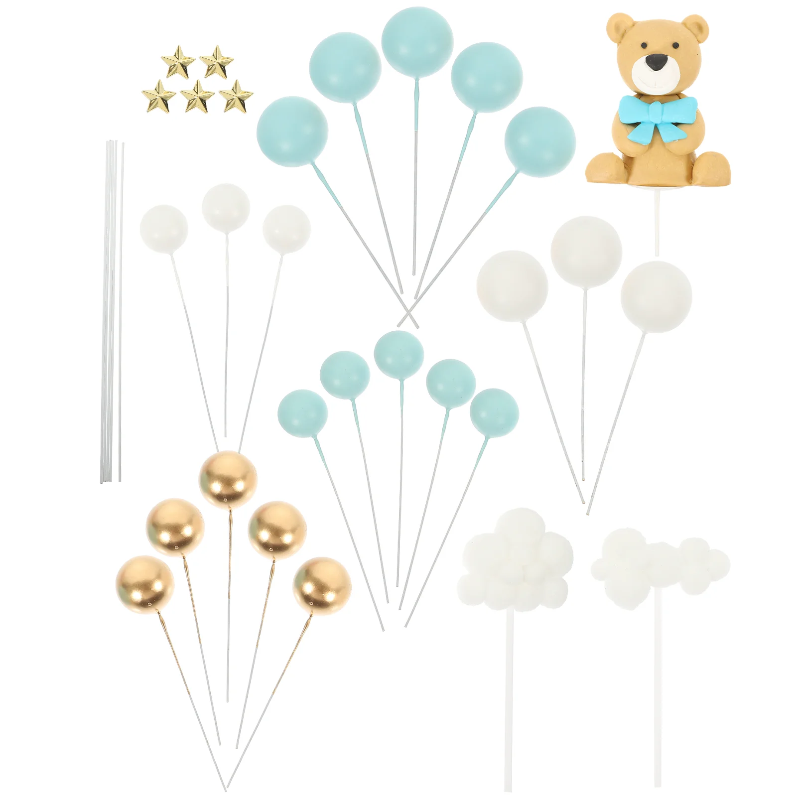 

Cake Row Baby Shower Cupcake Topper Cartoon Bear Decor Toppers Crafts Wedding Adornments