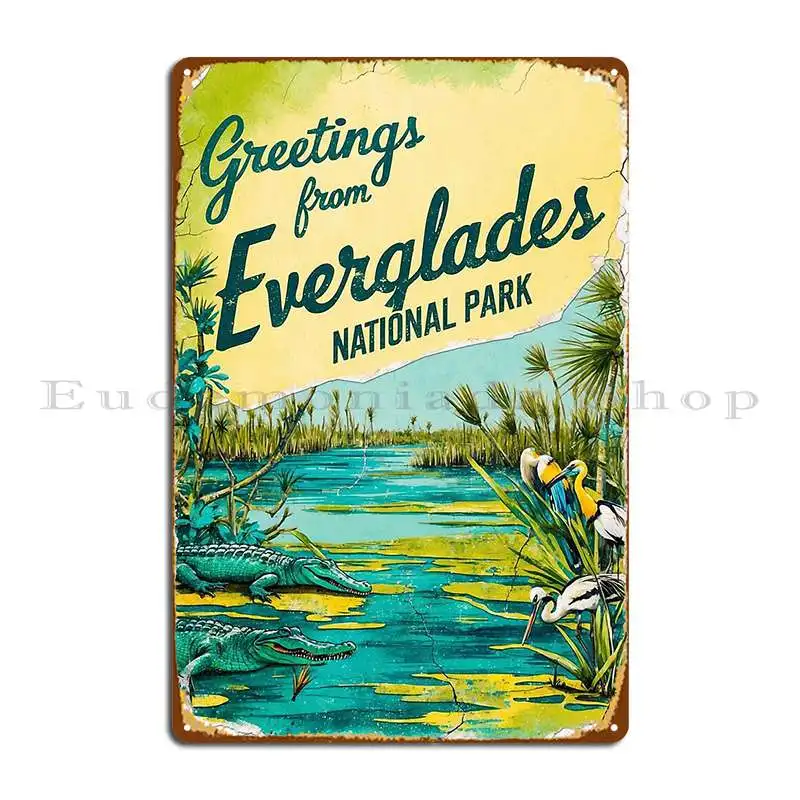 Everglades National Park Открытка Винтаж Ретро Путешествия Металлическая Табличка Плакат