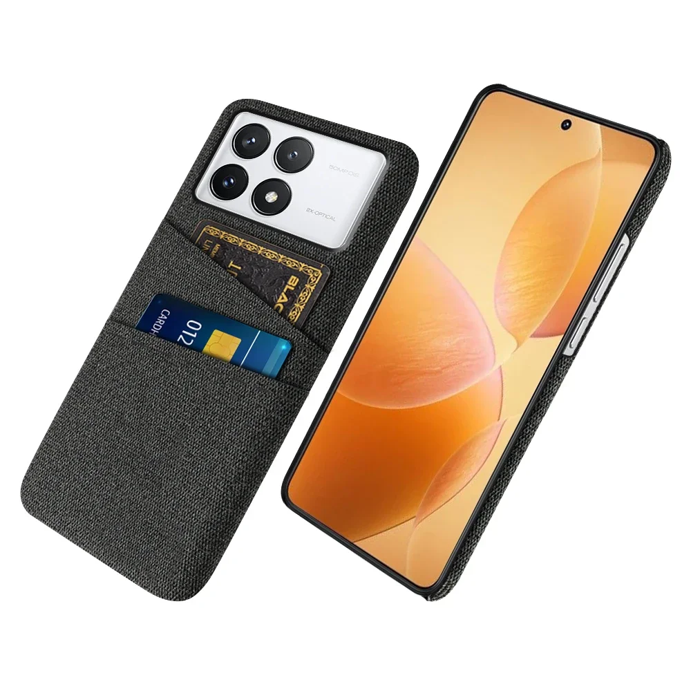 Фото Чехол для Xiaomi Redmi K70E Poco X6 Pro, роскошный тканевый чехол с двумя отделениями для карт для Xiaomi Poco X6 Pro, чехол для Redmi K70E, чехол, оболочка №3
