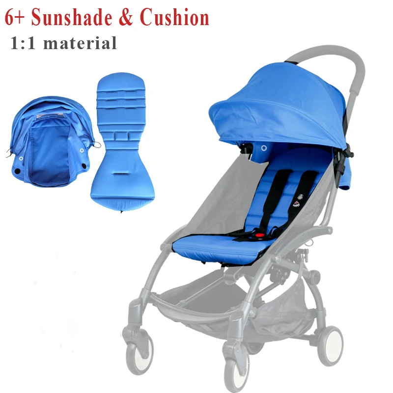 

Baby Stroller Accessories Hood 2pcs Canopy & Seat Cushion Set For Yoyo/Yoyo2 Strollers 1:1 Fabric Sunshade Cover Mattress Pack